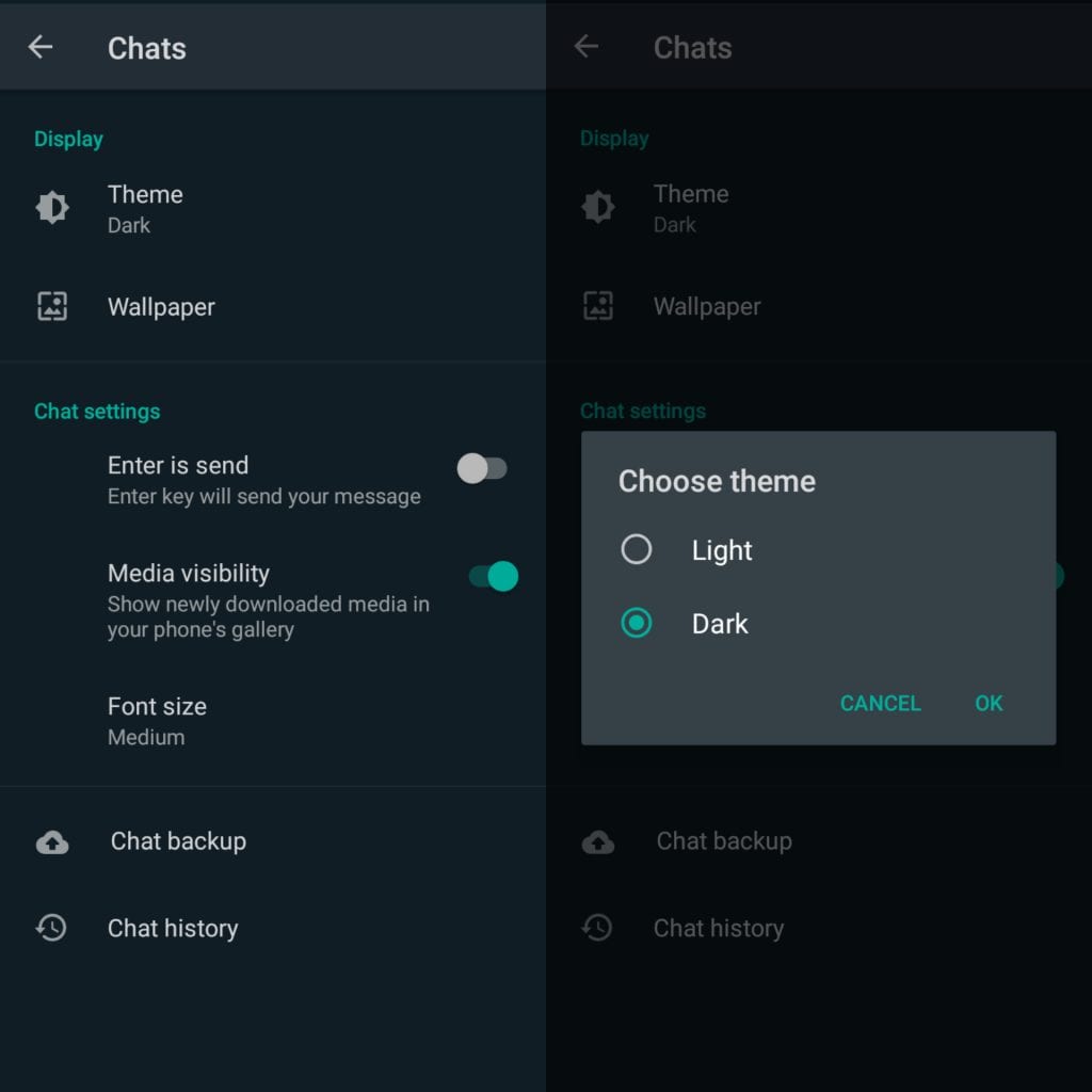 How to activate Dark Mode on WhatsApp