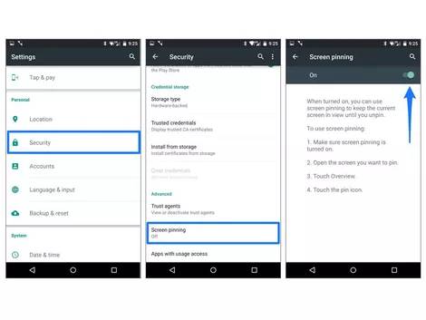 How to enable Screen Pinning on Android