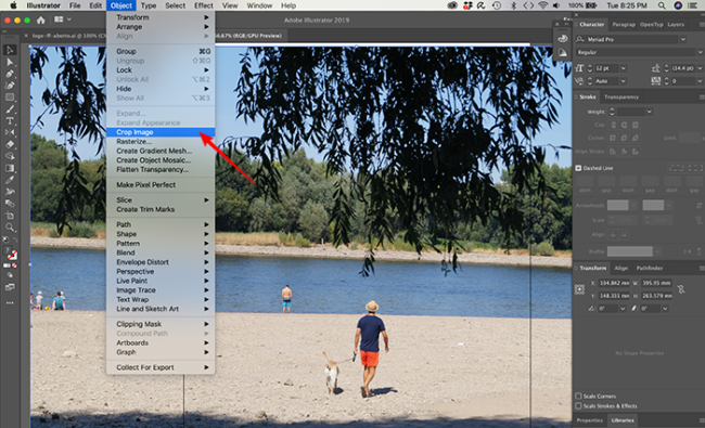 How to crop an image in Illustrator