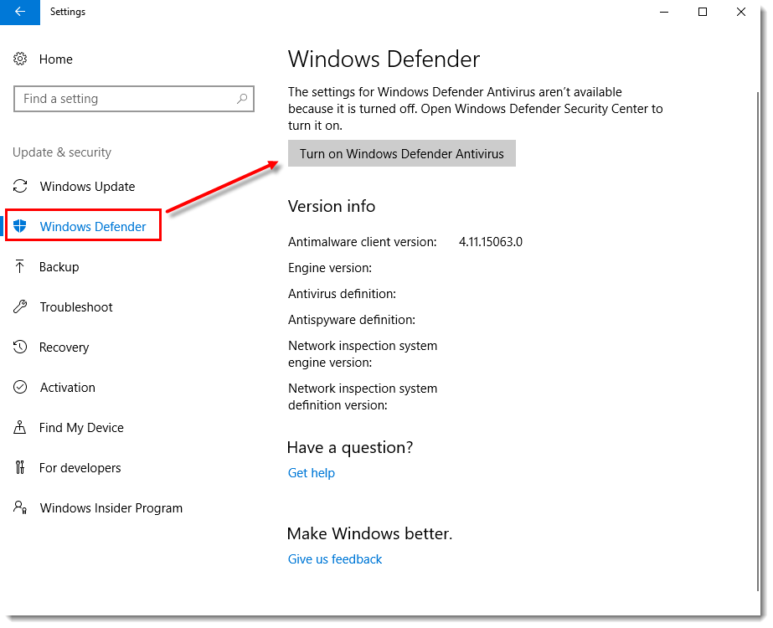 How to disable Windows Defender