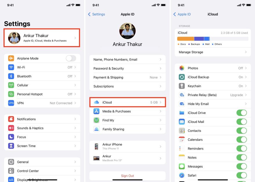 Enable iCloud on iOS (iPhone, iPad)
