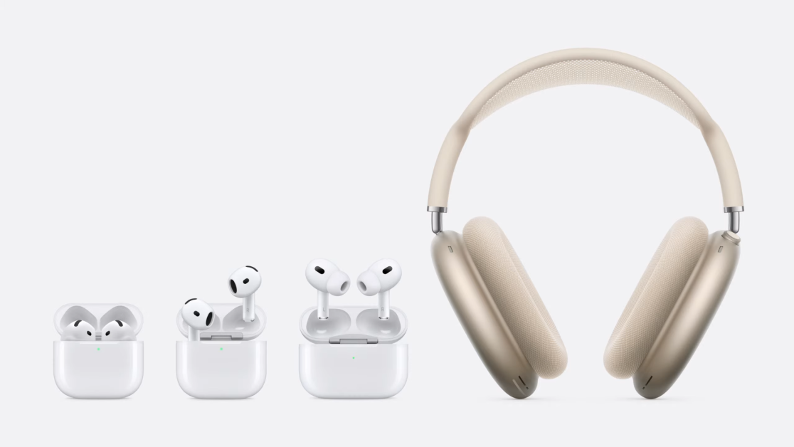 Apple's renewed line of headphones has the new AirPods 4 and the old Pro 2 and Max (Image: Reproduction/Apple)