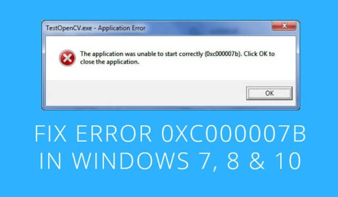 fix error code 0xc000007b