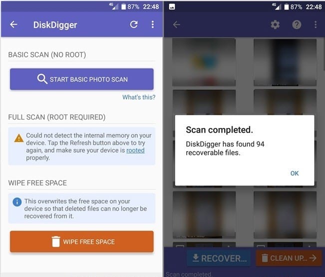 How to recover deleted files from cell phone: DiskDigger