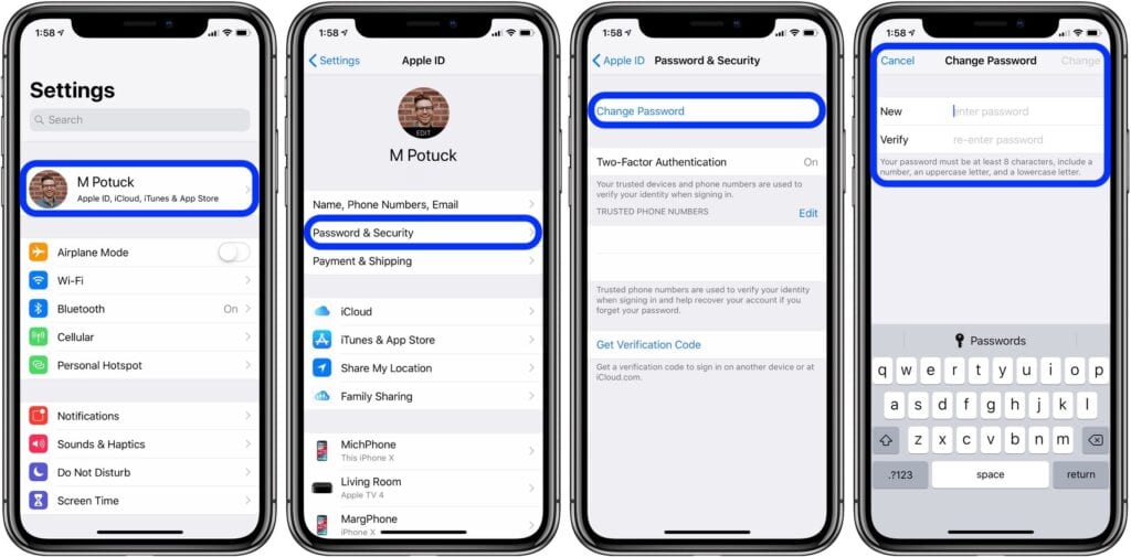 how to see own apple id password