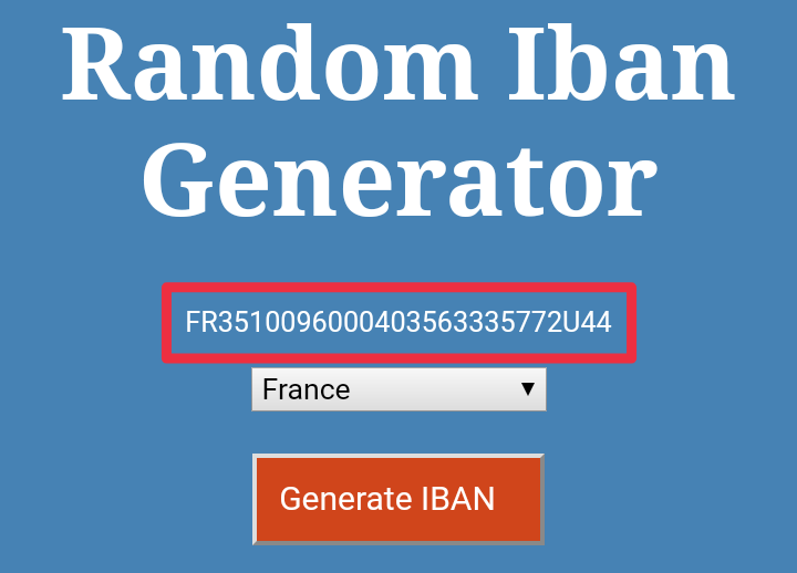 IBAN number France