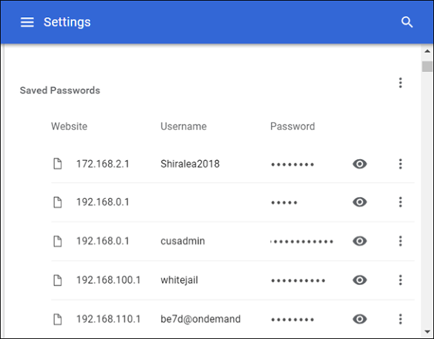 how to see saved google chrome passwords