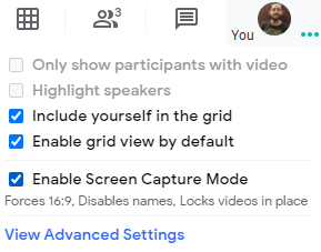 Google meet grid view