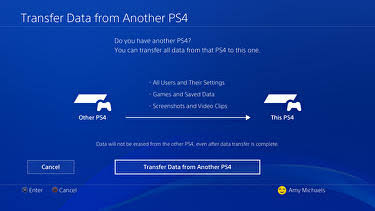 transfer data from one PS4 to another