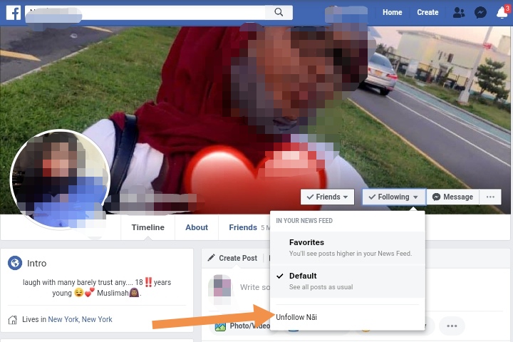 How to unfollow on Facebook [visiting Profile]
