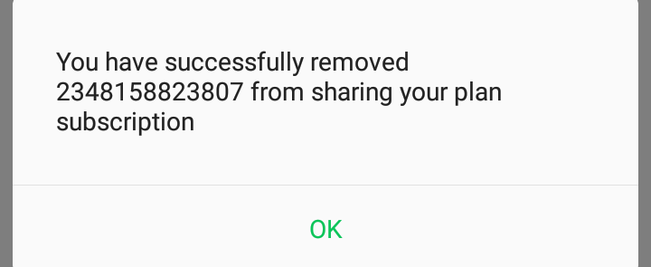 How to Unshare your shared Data subscription on GLO