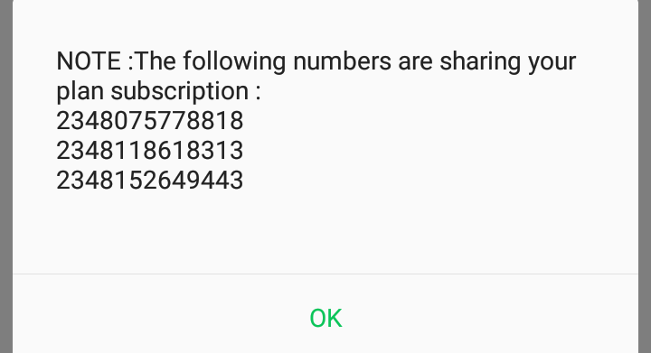 How to see the list of people Sharing your GLO data plan