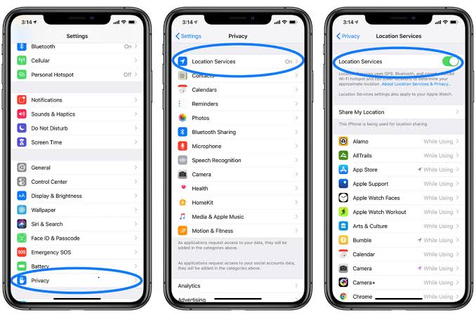 How to turn location on and off on iOS