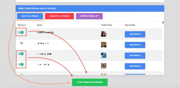 Removing friends on Facebook