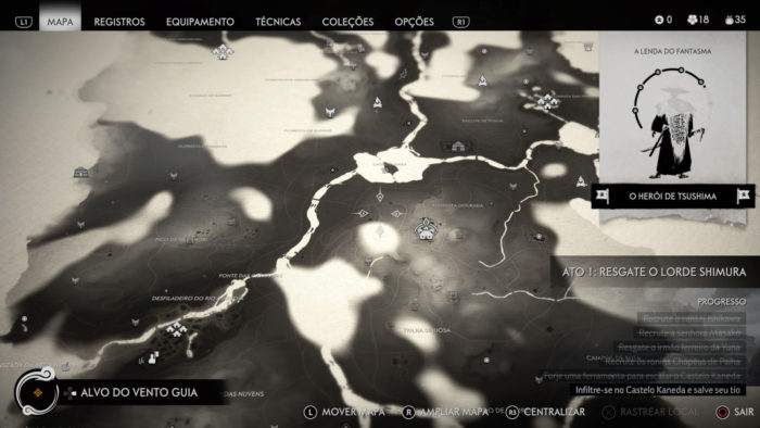 Map of Ghost of Tsushima