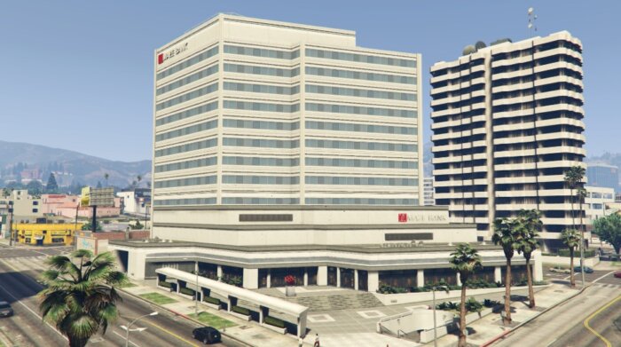 One of Maze Bank's headquarters in GTA 5 (Image: Reproduction / GTA 5)