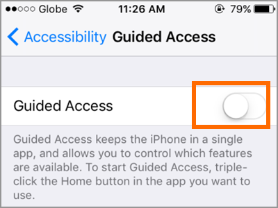 How to enable guided access