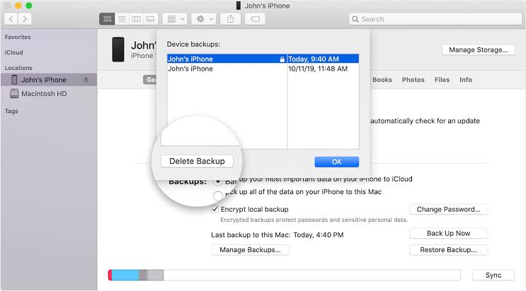 delete an iCloud backup on your Mac