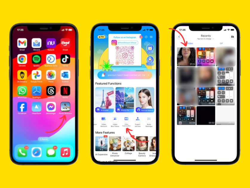 Loading a TikTok video into Photo Retouch (Image: Reproduction/Photo Retouch)