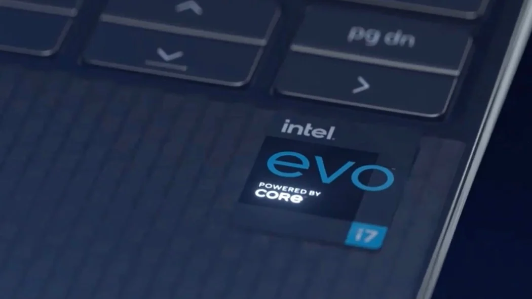 Intel Evo seal on a laptop