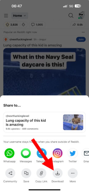 download Reddit videos on your smartphone
