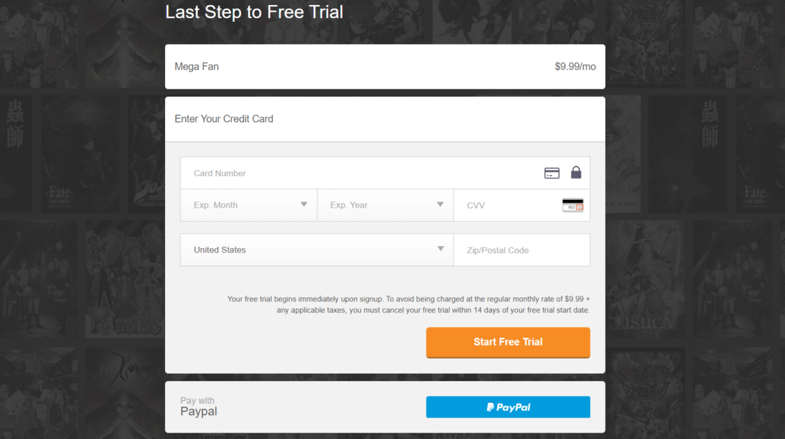 last step to free trial