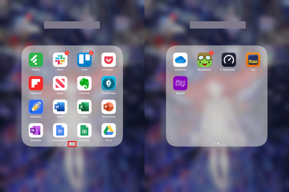 Placing apps on the “second page” of folders