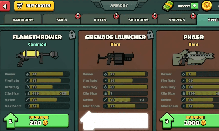 The art of upgrading weapons