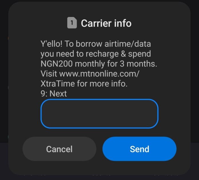 This shows you need to spend a minimum of N200 to be eligible for MTN XtraTime