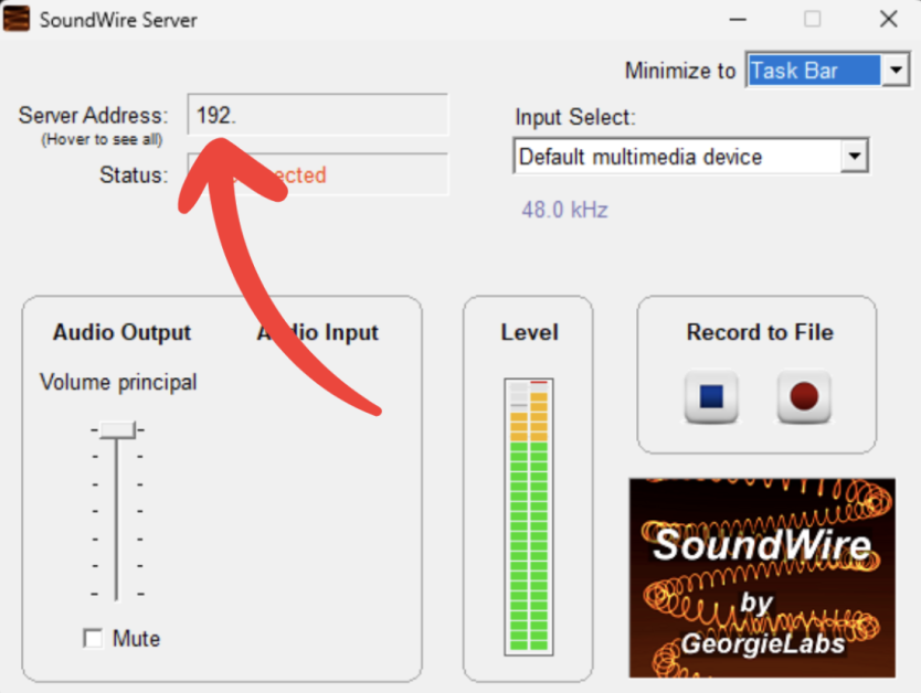 Note down the streaming server code